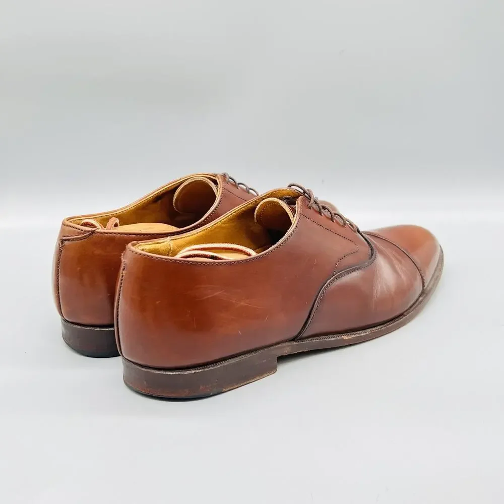 Cole Haan Shoes Mens 12 Brown Leather Cap Toe Oxford Dress Vintage Classic